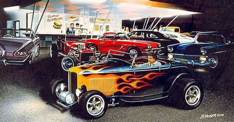 Johnny rockets | Automotive art, Automotive artwork, Ford hot rod