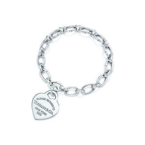 Return to Tiffany™ heart tag charm in sterling silver on a bracelet ...