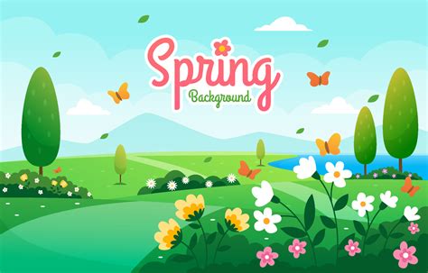 Spring Season Landscape Background 4611939 Vector Art at Vecteezy