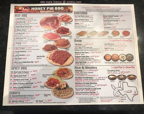 Online Menu of Honey Pig Restaurant, Houston, Texas, 77036 - Zmenu