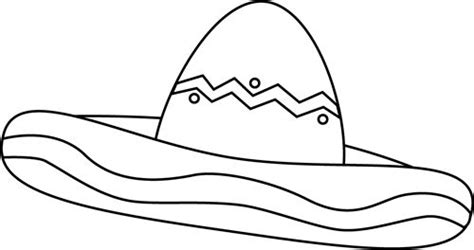 black and white sombrero clipart - Clip Art Library