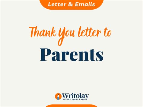 Thank You Letter To Parents: 6 Templates - Writolay.Com