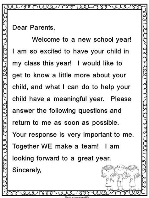 Back To School - Parent Letter and Survey | Sunday school, Teaching and ...