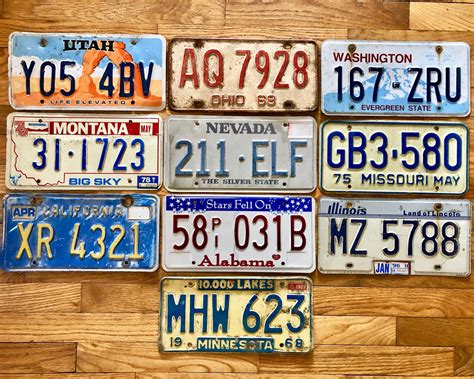 10 Pack of Rustic/Worn License Plates From at Least 5 States – RusticPlates