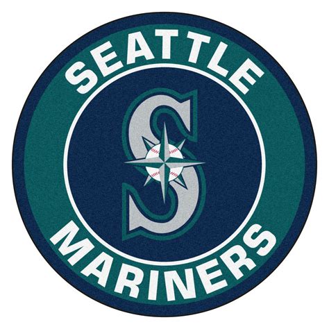 Green and Blue MLB Seattle Mariners Round Welcome Door Mat 27 ...