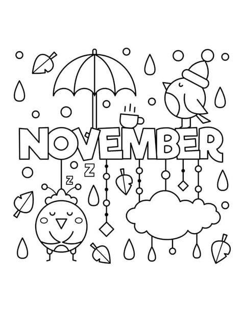 Noviembre para colorear, imprimir e dibujar –ColoringOnly.Com