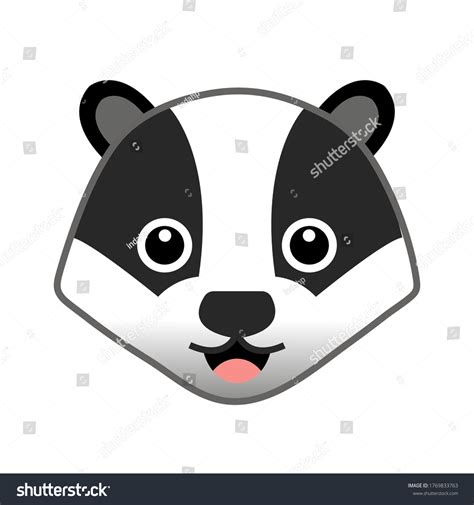 Badger Head Icon Vector Illustration Flat Stock Vector (Royalty Free) 1769833763 | Shutterstock