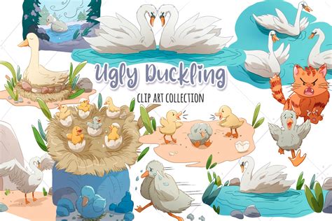 Ugly Duckling Clip Art Collection (540807) | Illustrations | Design Bundles