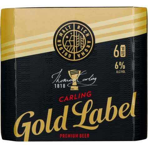 Carling Gold Label Premium Beer Cans 6 x 410ml | Beer | Beer & Cider | Drinks | Shoprite ZA