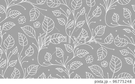 Leaf pattern vector background. Textile decor...のイラスト素材 [96775248] - PIXTA
