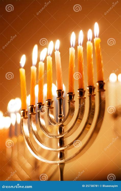 Glowing Hanukkah Menorah stock image. Image of chanukah - 25738781