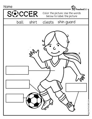 I love soccer kindergarten activity sheets L3