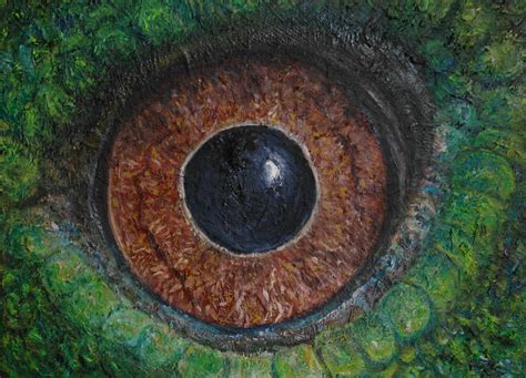 Chinese water dragon - eye study. Oil on canvas 2018 by Elin Johnsen. Chinese Water Dragon, Eye ...