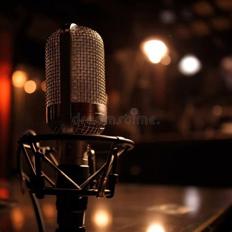 Microphone on stage stock illustration. Illustration of musical - 272787247