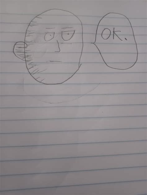 I tried drawing Saitama's face on my notebook... so how do you guys think? : OnePunchMan