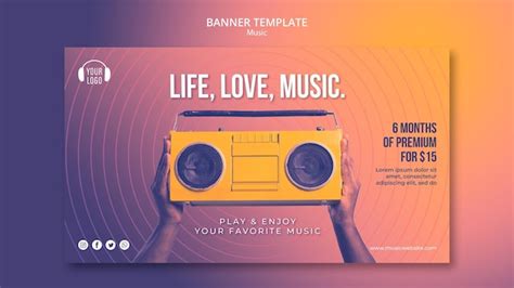 Free PSD | Music concept banner template