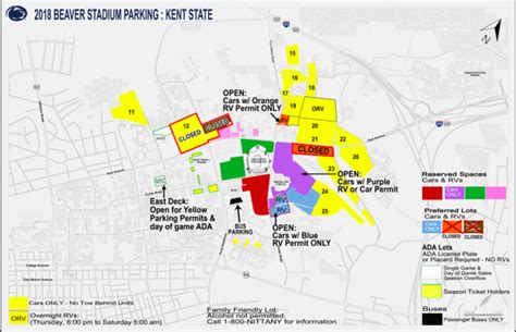 Penn State Stadium Parking Map - Printable Map