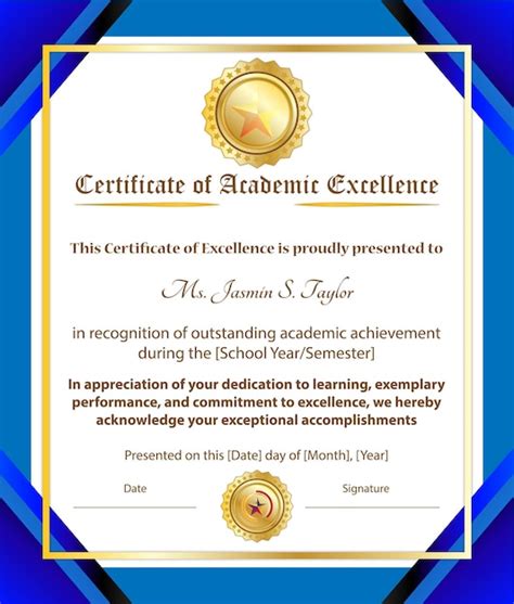 Premium Vector | Vertical certificate of academic achievement design vector template