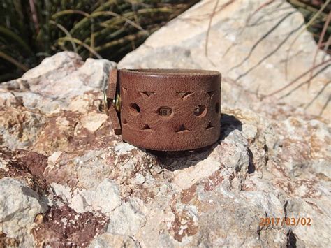 Brown Leather Cuff/upcycled Leather Cuff Bracelet/mens - Etsy