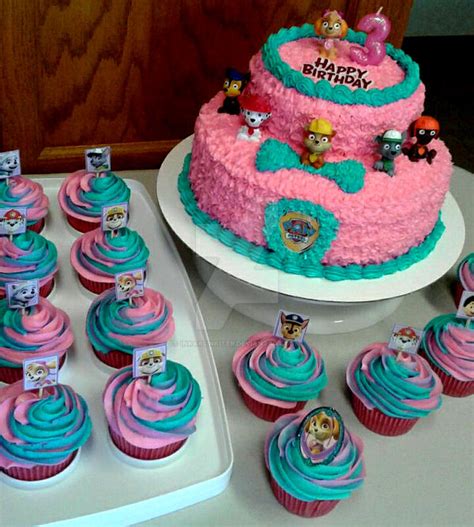 Paw Patrol Birthday Cake/Cupcakes by InkArtWriter on DeviantArt