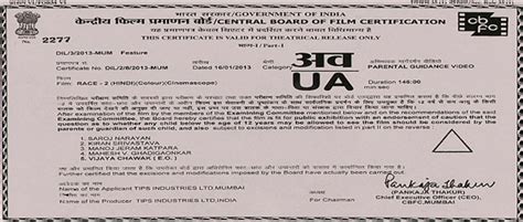 Understanding the Censor Certificate and the India Central Board of Film Certification - Falling ...