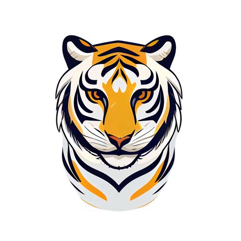 Tiger logo, simple and colorful illustration, transparent background, 22588730 PNG