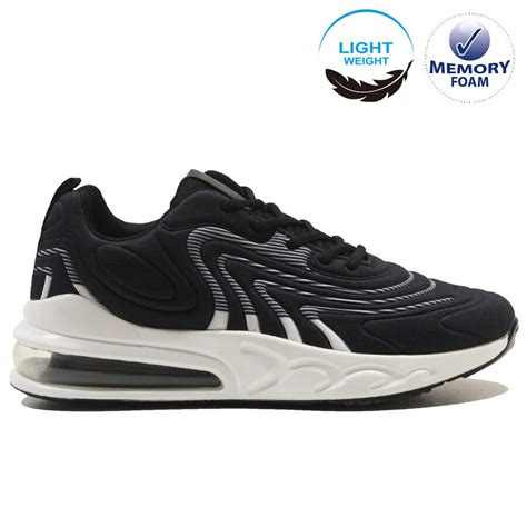 MENS MEMORY FOAM RUNNING TRAINERS CASUAL JOGGING GYM WALKING SPORTS ...