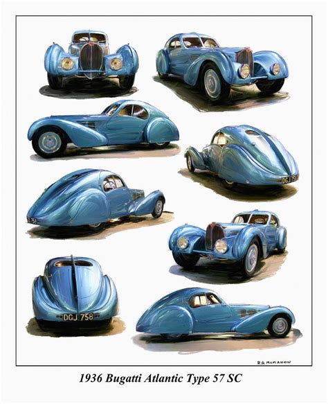 1936 Bugatti Atlantic Type 57 SC Digital Art by RG McMahon | Pixels