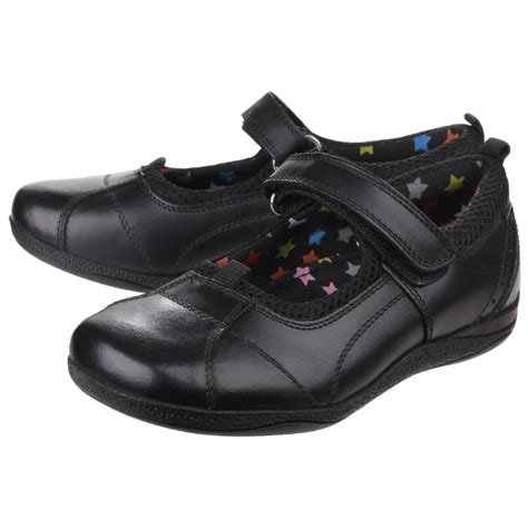 Cindy Senior Girls Back to School Shoe-Black Leather