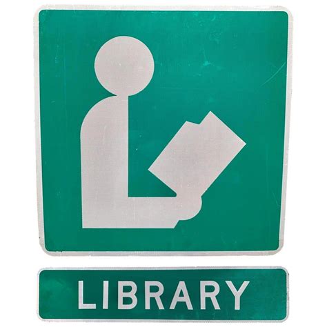 Vintage Public Library Sign at 1stdibs