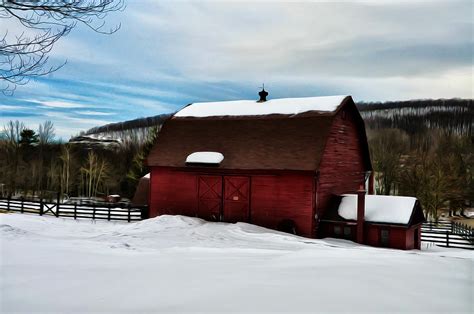 Red Barn in the Snow Photograph by Bill Cannon - Fine Art America