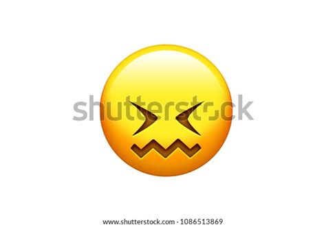 Emoji Yellow Doh Upset Face Closing Stock Illustration 1086513869 ...