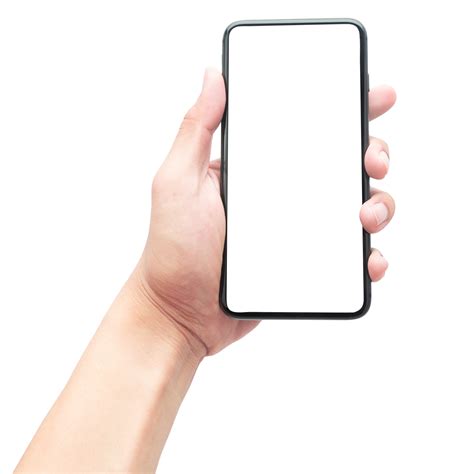 Hand holding smartphone with screen mockup 8520320 PNG