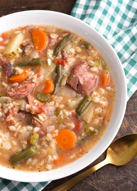 Slow Cooker Ham Vegetable Barley Soup | Crockpot soup recipes, Slow cooker soup, Crock pot soup