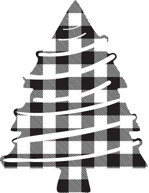 Buffalo Plaid Christmas tree ornaments ClipArt 13195882 PNG