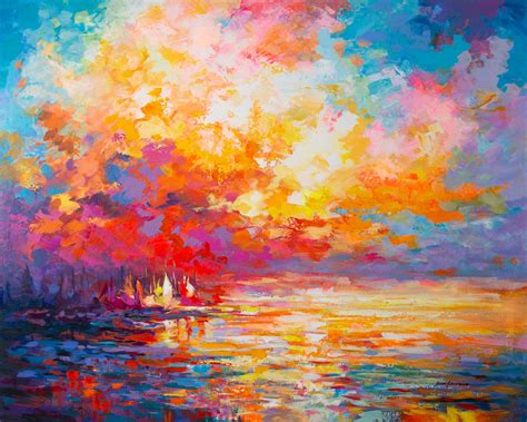 Ocean Sunset Painting – Leon Devenice