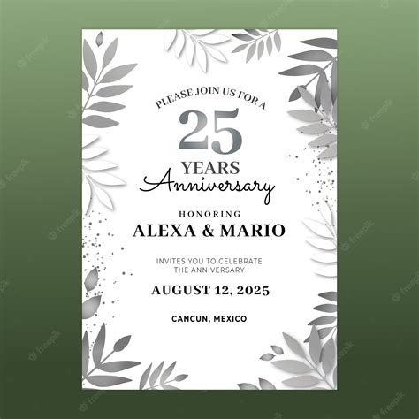 Premium Vector | Gradient silver wedding invitation