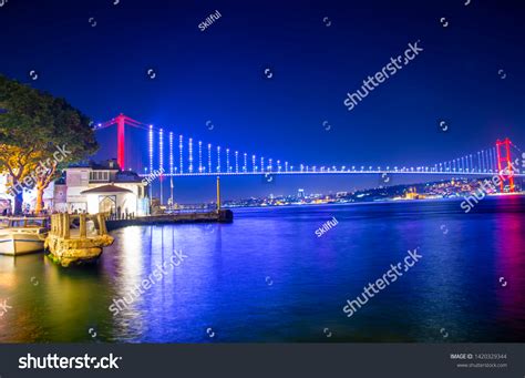 Istanbul Bosphorus Bridge Night 15th July Stock Photo 1420329344 ...