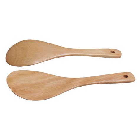 2pcs Wooden Rice Spoon Non-stick Heat-resistant Rice Spatula Kitchen Tableware Paddle Ladles ...