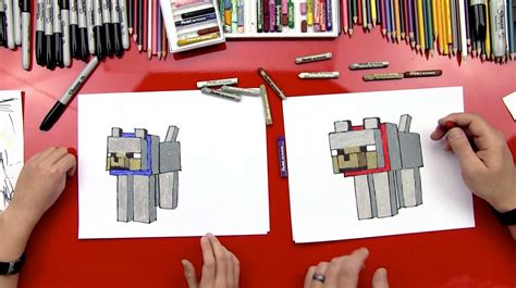 How To Draw A Minecraft Wolf (Dog) - Art For Kids Hub