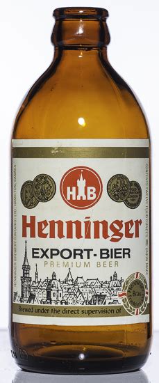 The Canadian Stubby Beer Bottle Website - Henninger Brewery, Henninger Export