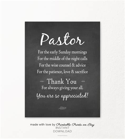 Pastor Appreciation Poems Free Printable