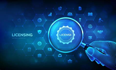 Licensing. License agreement concept. Patents copyright intellectual ...