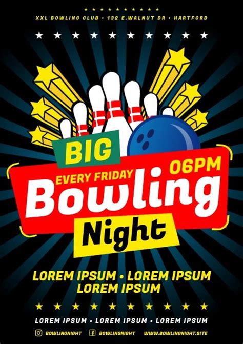 BOWLING POSTER | Bowling, Poster template, Flyer