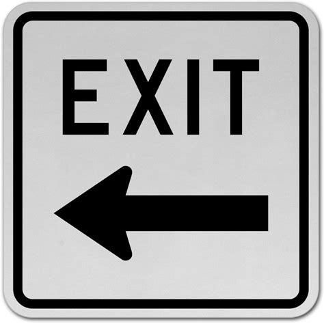 Exit (Left Arrow) Sign T5565 - by SafetySign.com