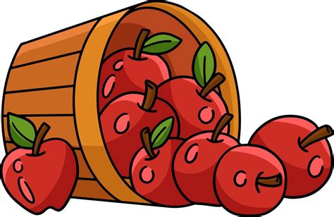 Basket Of Apple Fruit Cartoon Colored Clipart 9359984 Vector Art at ...