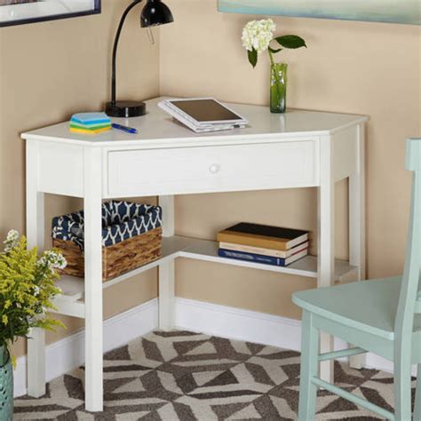 Desk For Girls White Dorm Corner Small Space Saving Student Kids Laptop Table | eBay