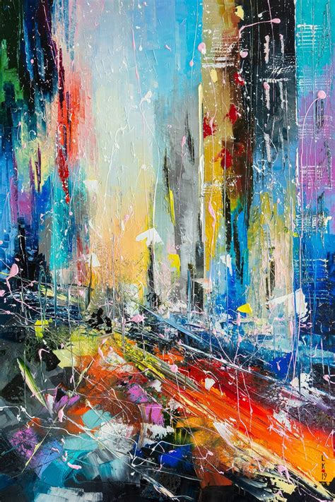 Abstract oil painting on Canvas Abstract cityscape | Etsy