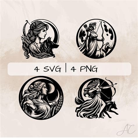 Artemis SVG Bundle, the Goddess Artemis PNG , Goddess of the Hunt ...