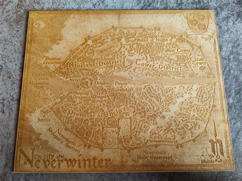 Laser Engraved Neverwinter City Map Neverwinter Online - Etsy